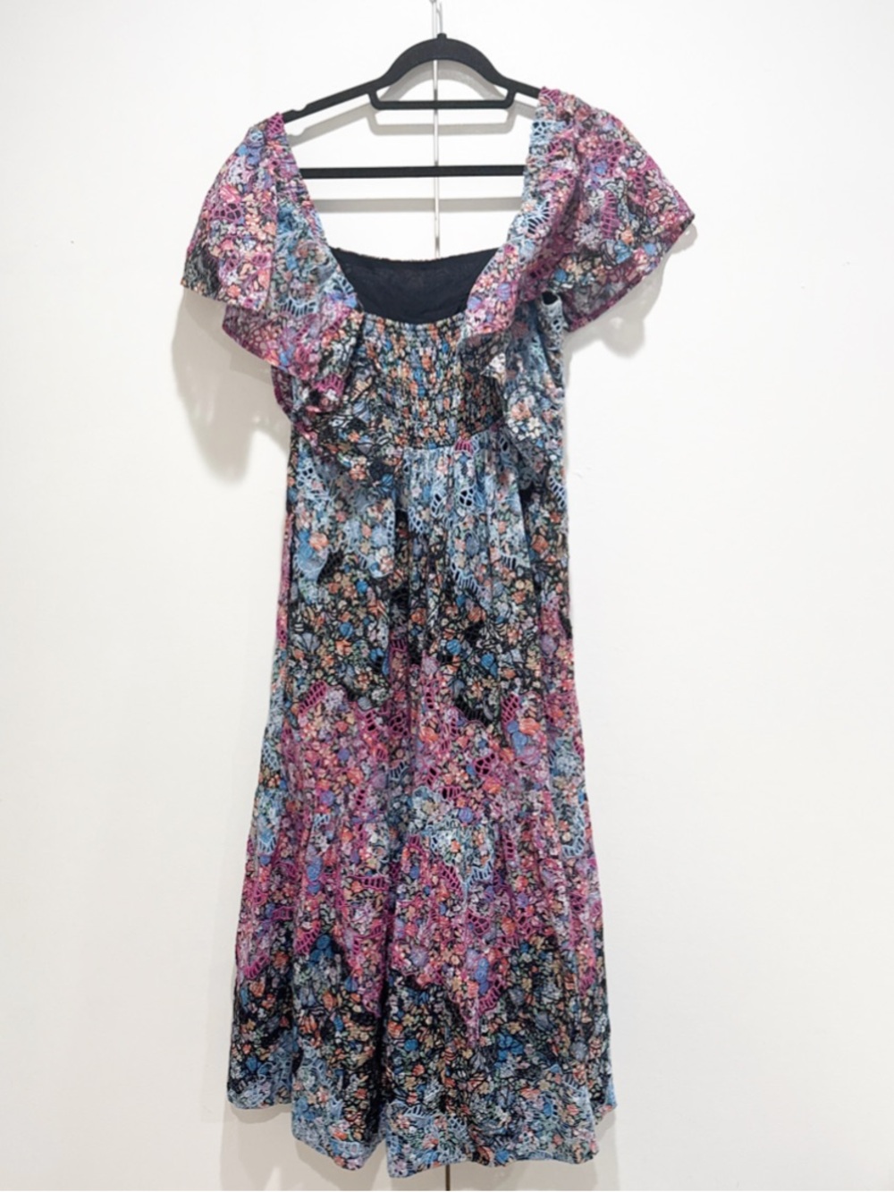 Anthropologie Clementine Eyelet Floral Maxi Dress Size SP - Picture 8 of 8